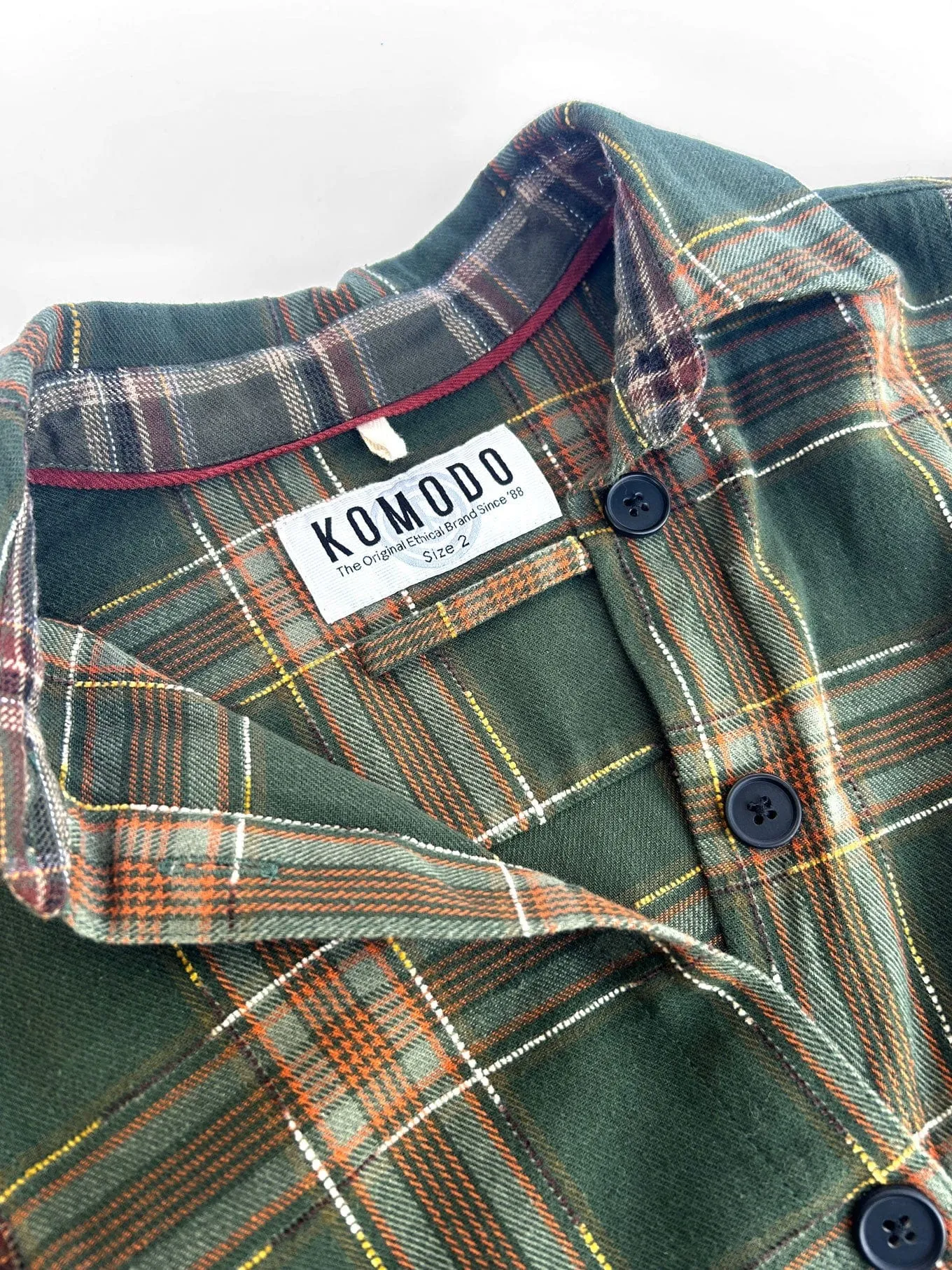 Axel Men's Organic Cotton Patchwork Check Shirt | Green