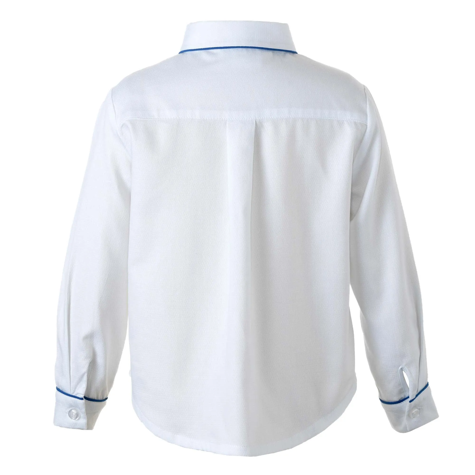 Blue Piped Pique Shirt