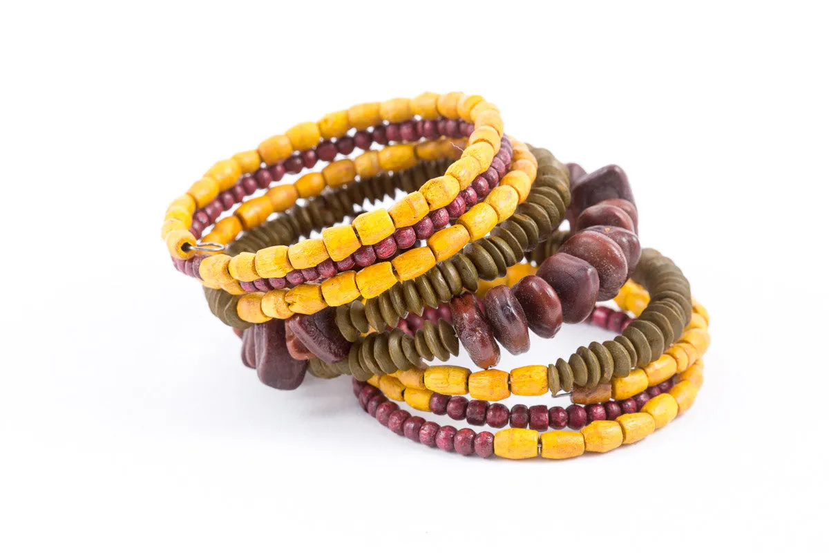 Bracelet -Coil-Wood (see colors)