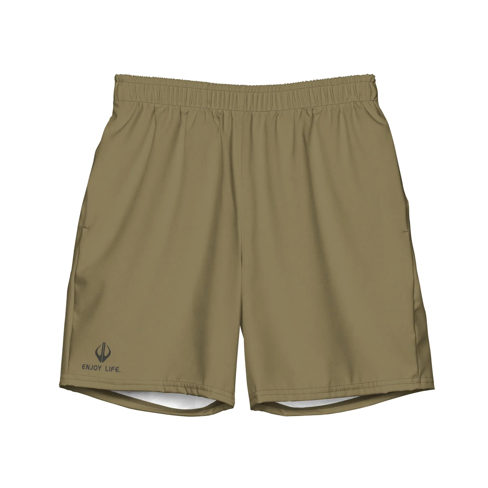 Enjoy Life. - Men's "HYBRID" Swim/Gym Hybrid Shorts (OD GREEN)