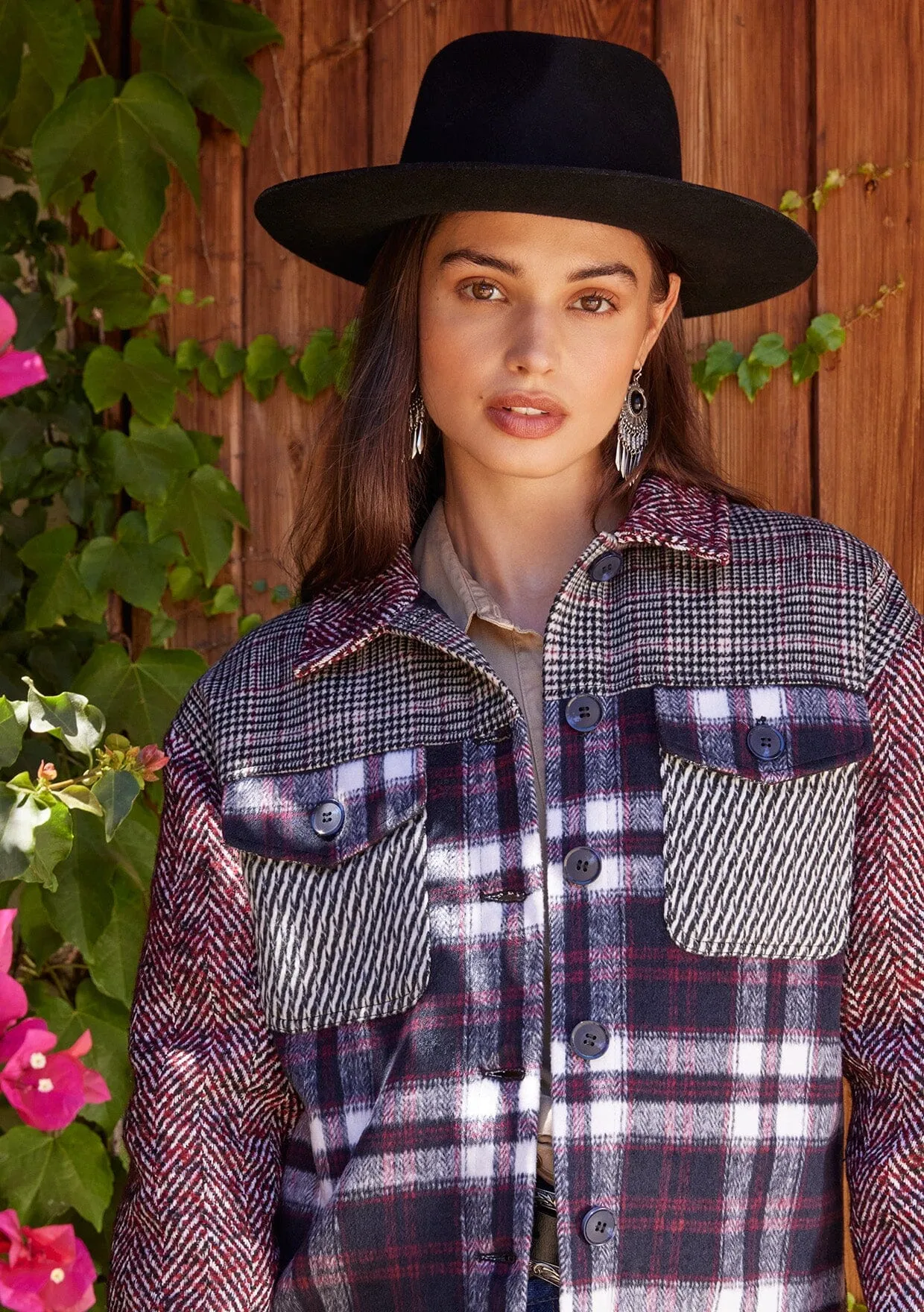 Kennie Patchwork Plaid Jacket
