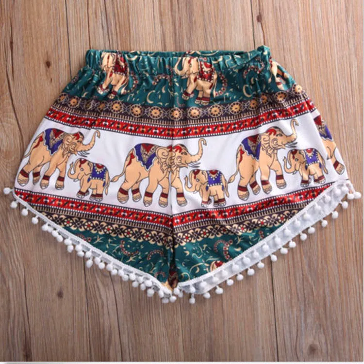 Ladies Sexy Elephant Print High Waist Beach Shorts