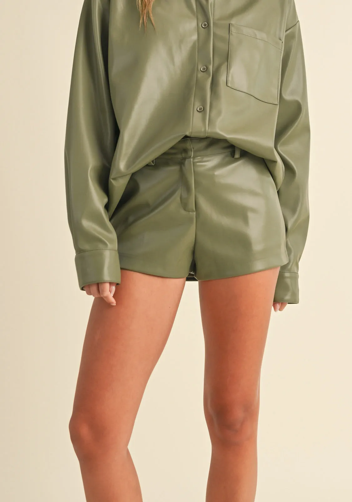 Leather Low Waist Shorts