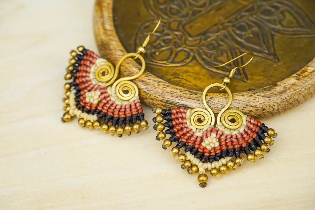 Micro Macrame Boho Earrings